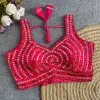 Tew Pure Raw Silk Mirror Work Designer Blouse